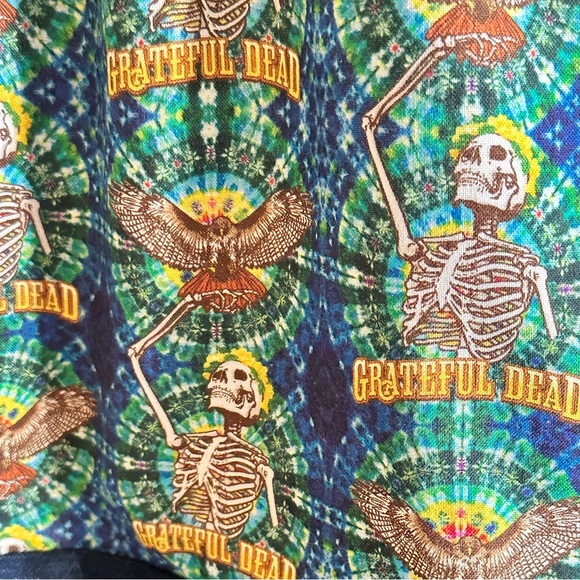 Handmade Grateful Dead Fabric Pull On Elastic Waistband Skirt w/ Pocket. - Picture 3 of 6